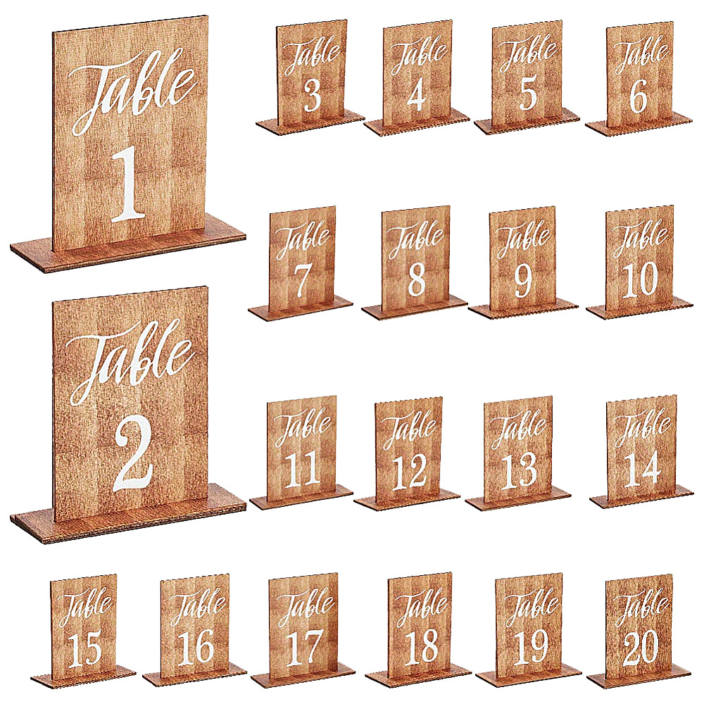 Graded Card Display - 20 cartes numérotées élégantes en bois