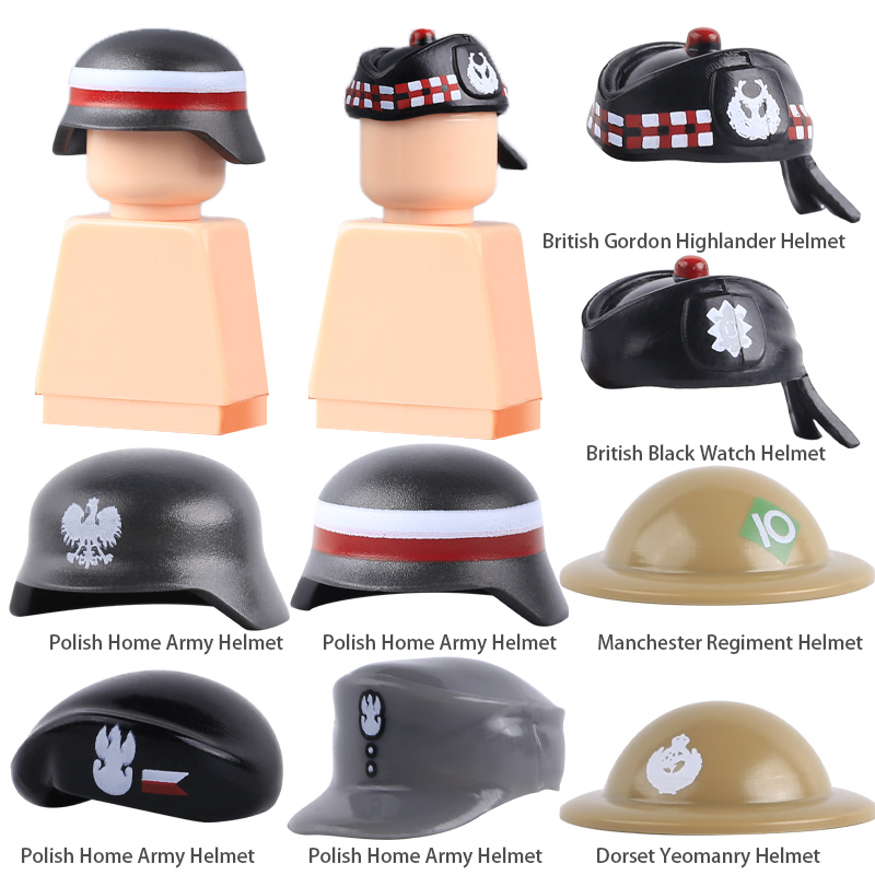 Lego Minifigure Holder - Blocs de construction MOC WW2, casquette