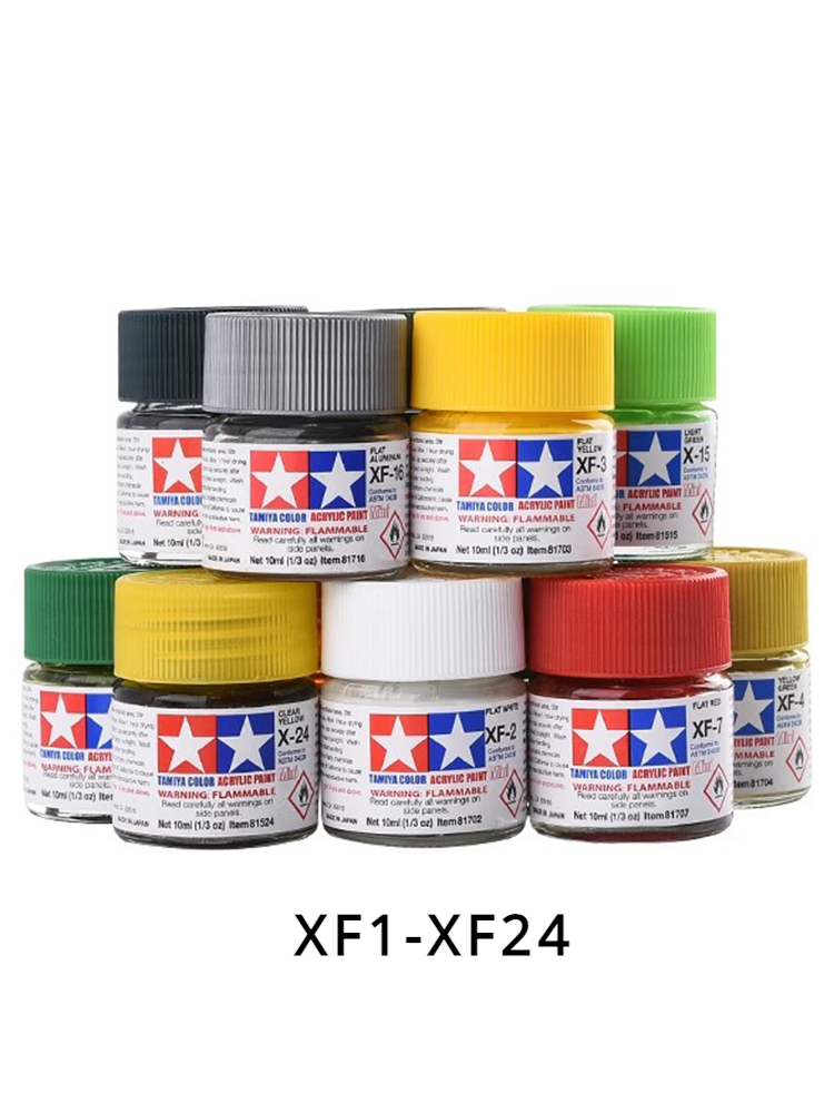 Tamiya Model Paint Set - Peinture acrylique TAMIYA XF1-XF24 couleurs plates/mates