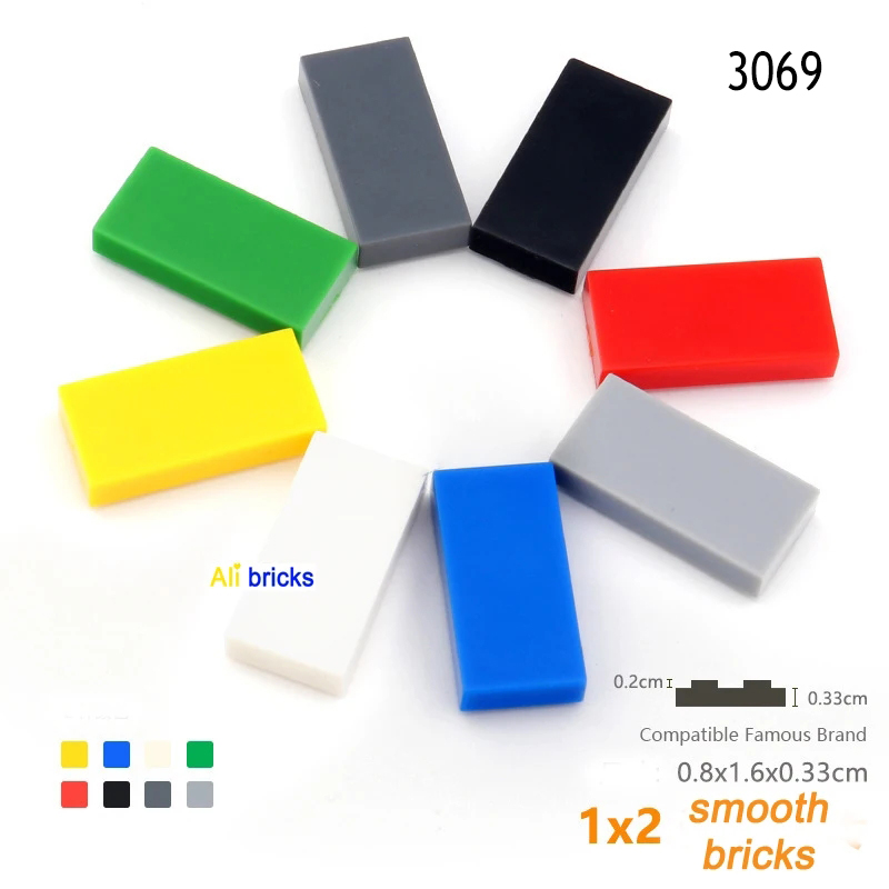 Lego Set City - Blocs de construction de carrelage 1x2,
